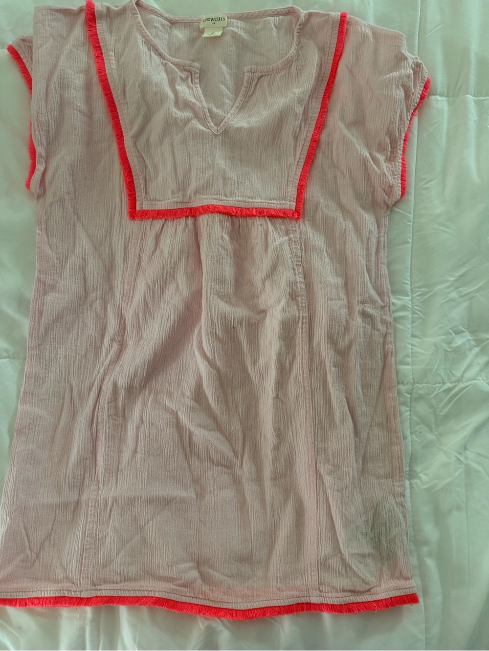 Crewcuts Pink Kids Swim Coverup with Neon Trim